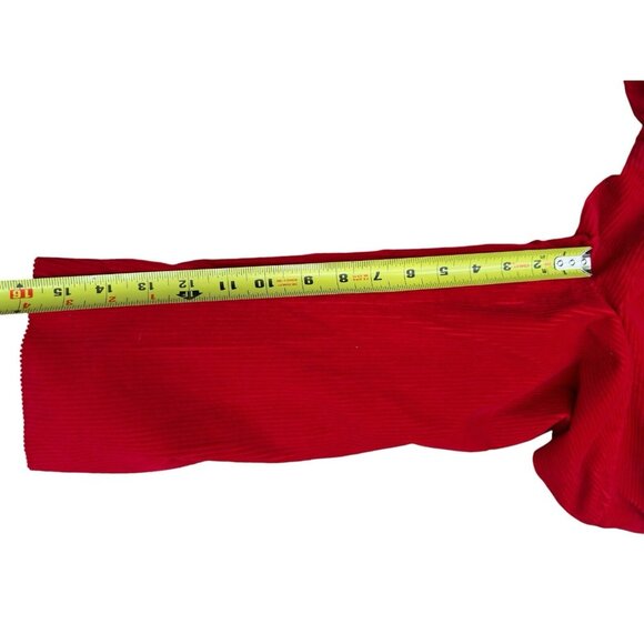 Vintage Red Corduroy Blazer With Beige Patch Sleeves, 2 Button, Size 44 - Picture 15 of 16